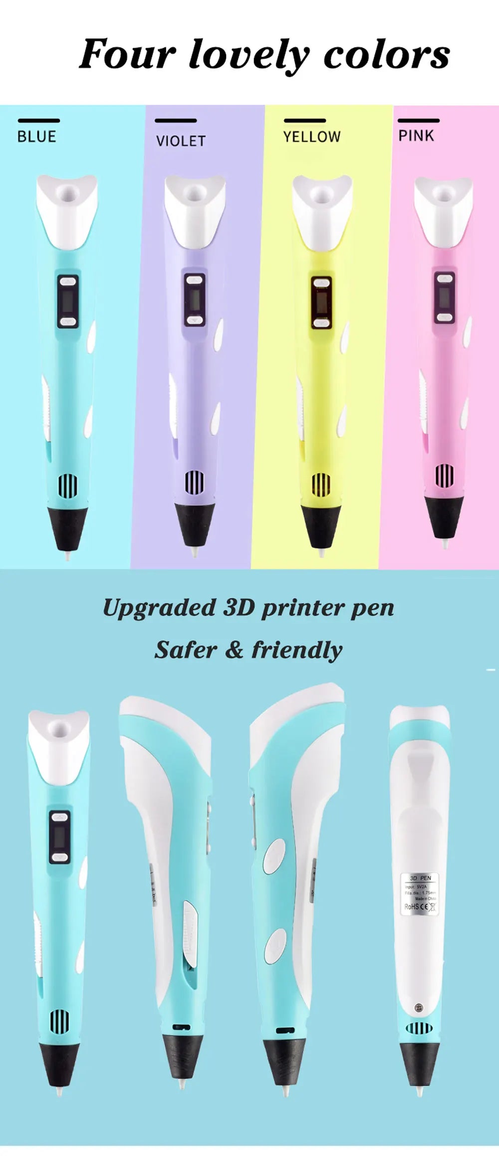 3D Printing Pen with PLA Filament & Case 3D Printing Pen with PLA Filament & Case