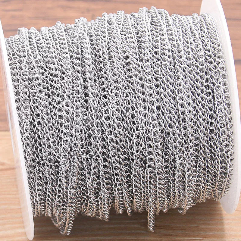 5M Stainless Steel Necklace Tail Chain – 3 Sizes 5M Stainless Steel Necklace Tail Chain – 3 Sizes