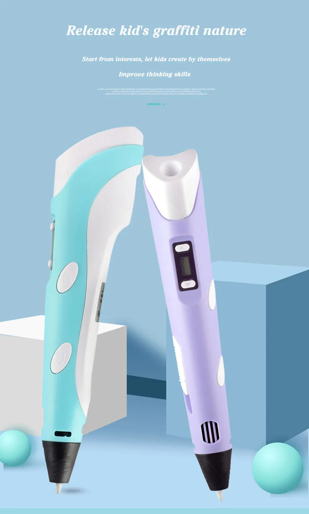 3D Printing Pen with PLA Filament & Case 3D Printing Pen with PLA Filament & Case