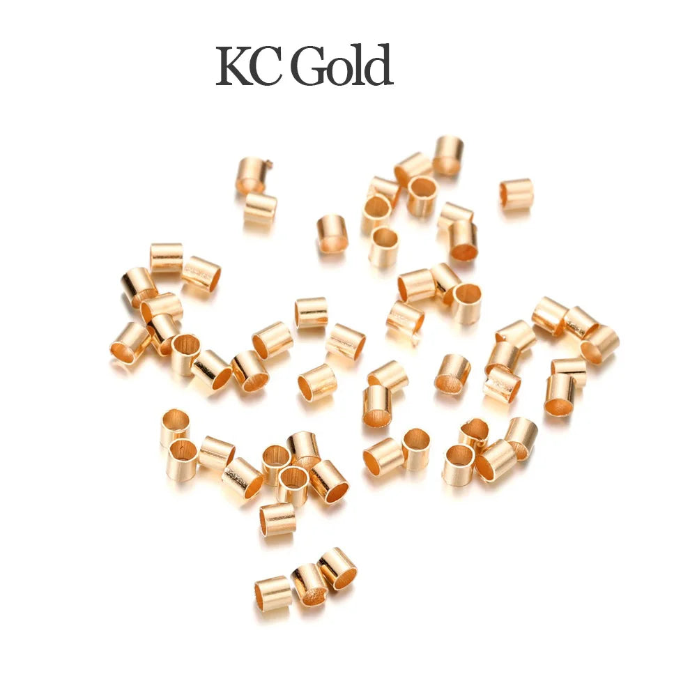 150–500pcs Gold Copper Crimp Tube Beads 150–500pcs Gold Copper Crimp Tube Beads