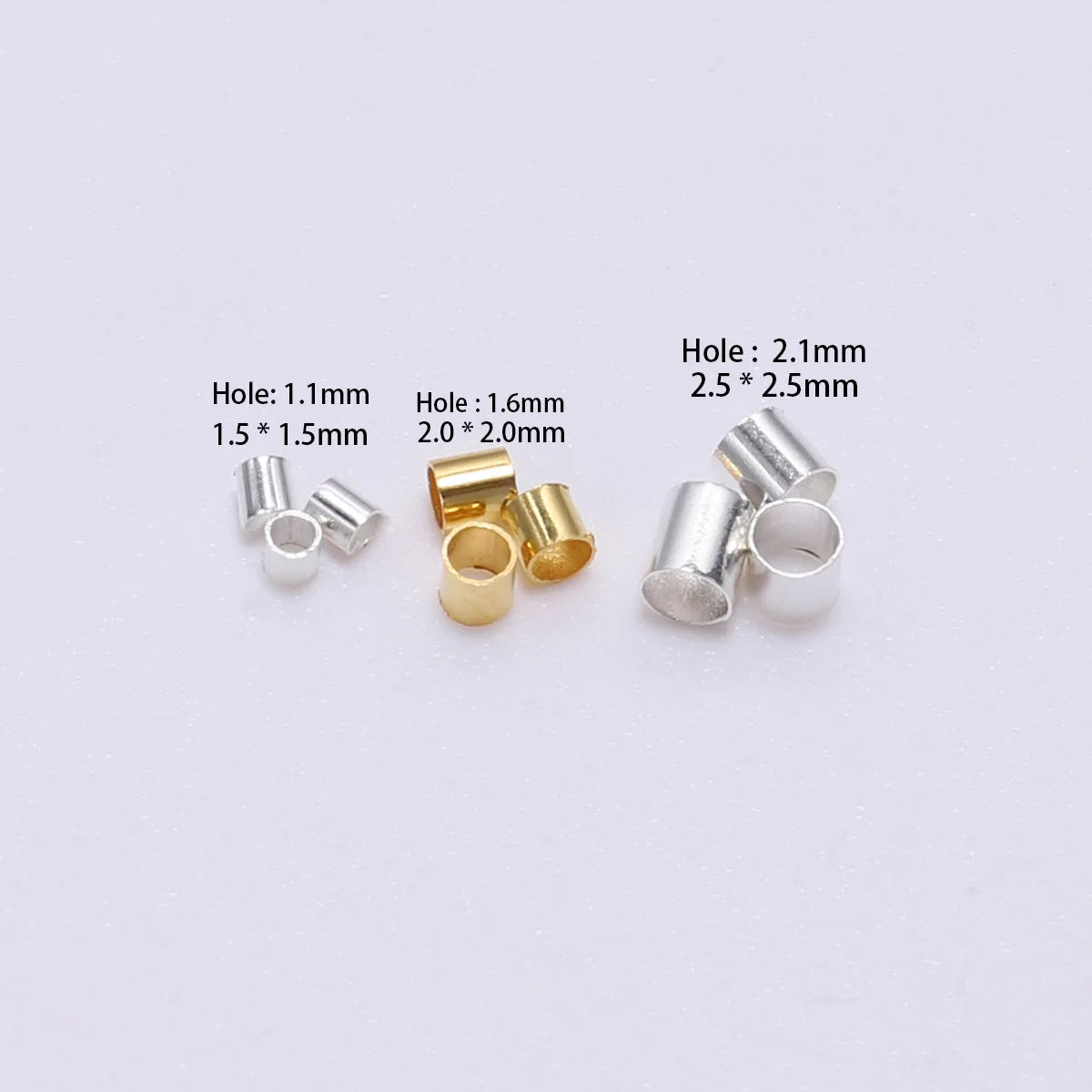 150–500pcs Gold Copper Crimp Tube Beads 150–500pcs Gold Copper Crimp Tube Beads