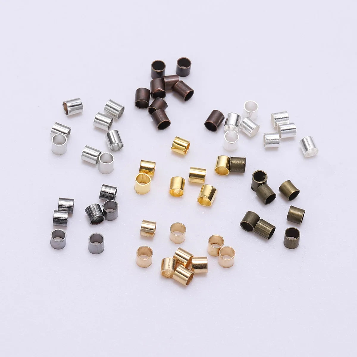 150–500pcs Gold Copper Crimp Tube Beads 150–500pcs Gold Copper Crimp Tube Beads