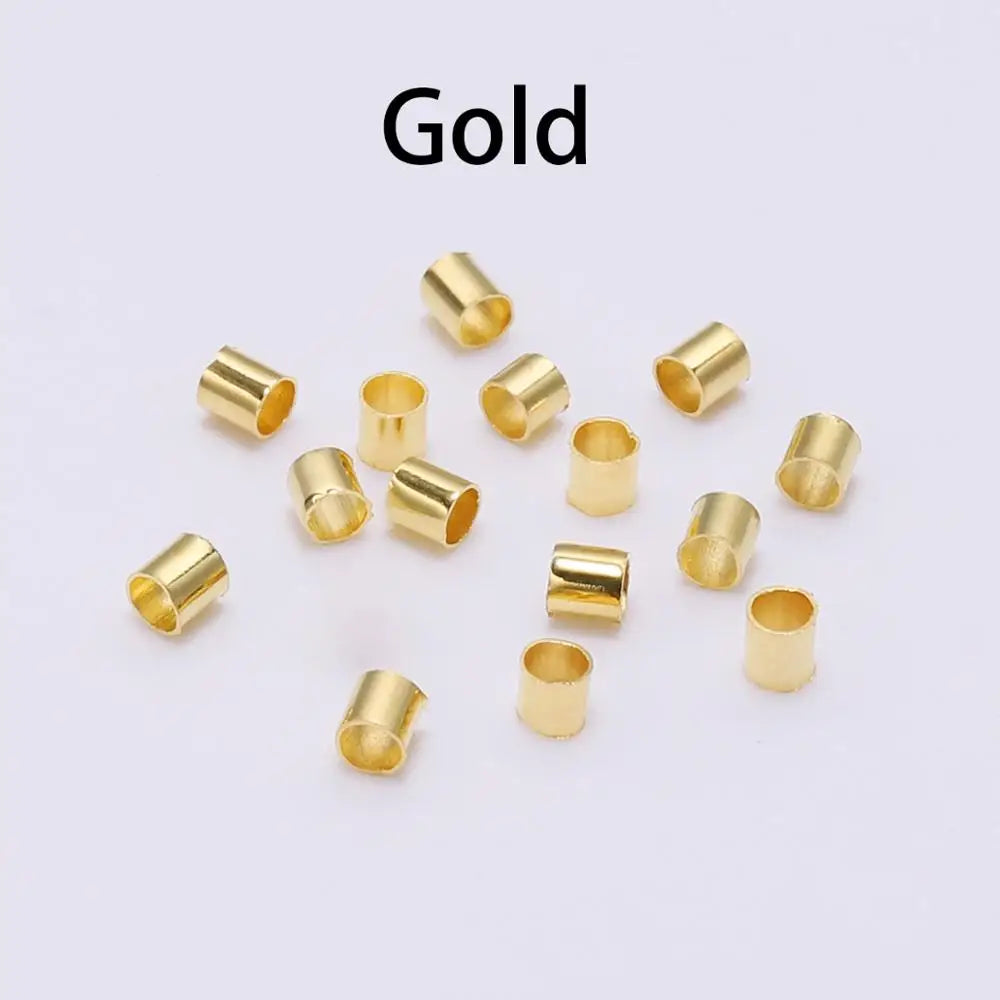 150–500pcs Gold Copper Crimp Tube Beads 150–500pcs Gold Copper Crimp Tube Beads