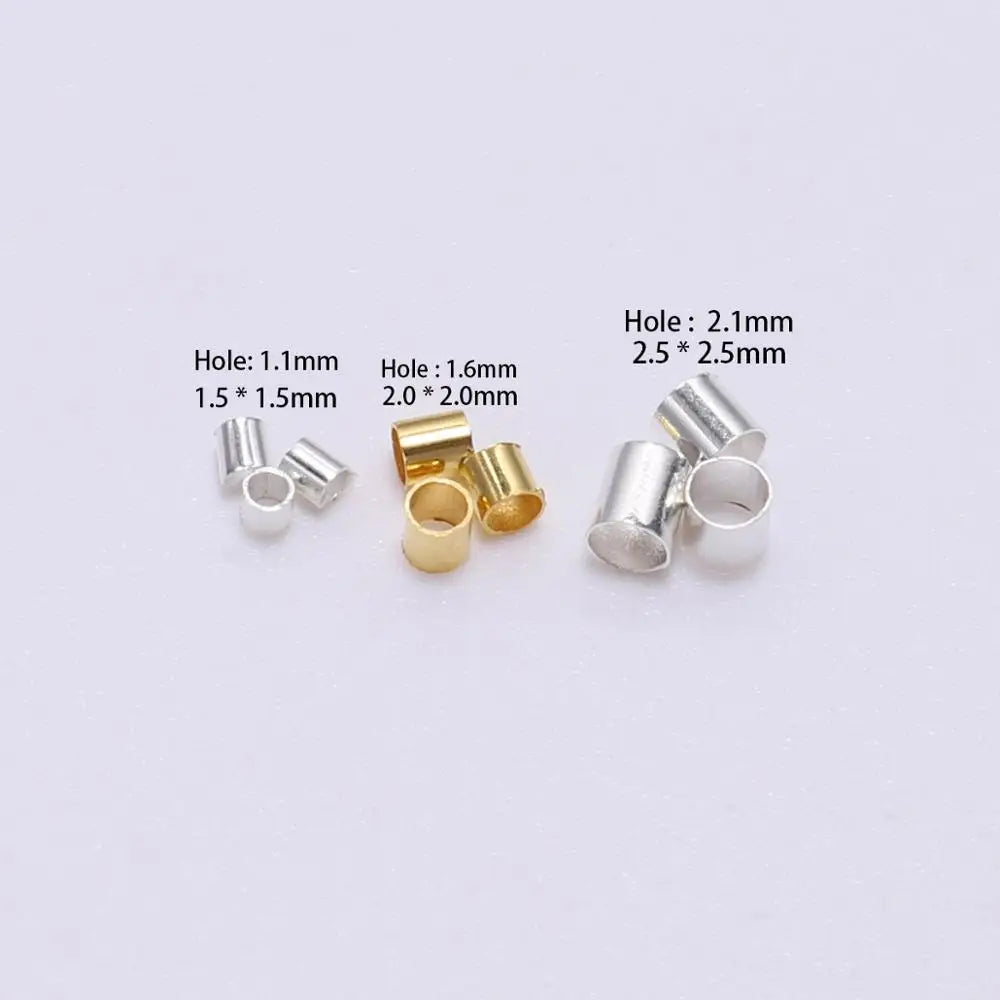 150–500pcs Gold Copper Crimp Tube Beads 150–500pcs Gold Copper Crimp Tube Beads