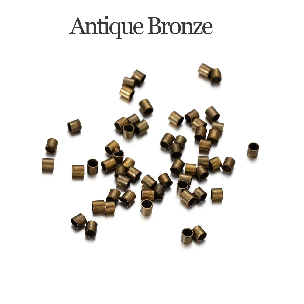 150–500pcs Gold Copper Crimp Tube Beads 150–500pcs Gold Copper Crimp Tube Beads