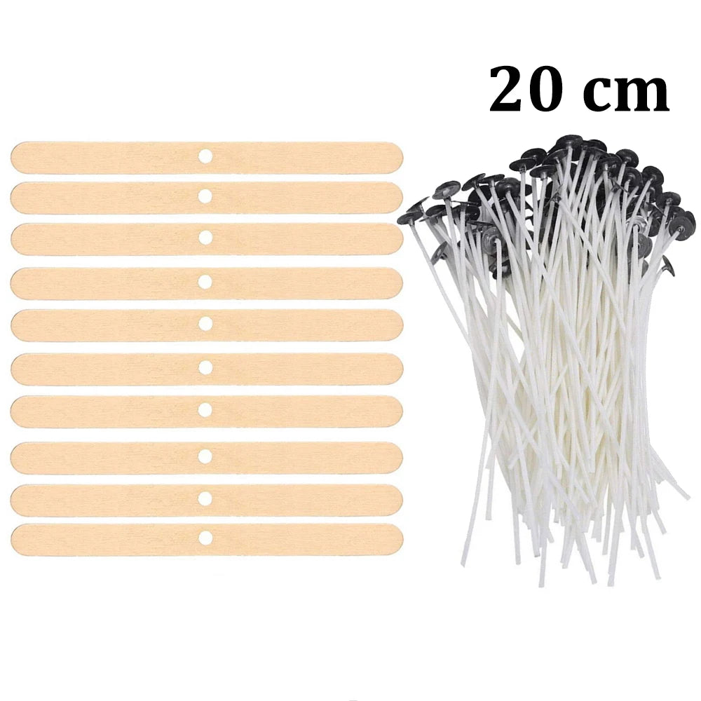 Pre-Waxed Cotton Candle Wicks – 2.6–20cm with Sustainer Tabs (Smokeless) Pre-Waxed Cotton Candle Wicks – 2.6–20cm with Sustainer Tabs (Smokeless)