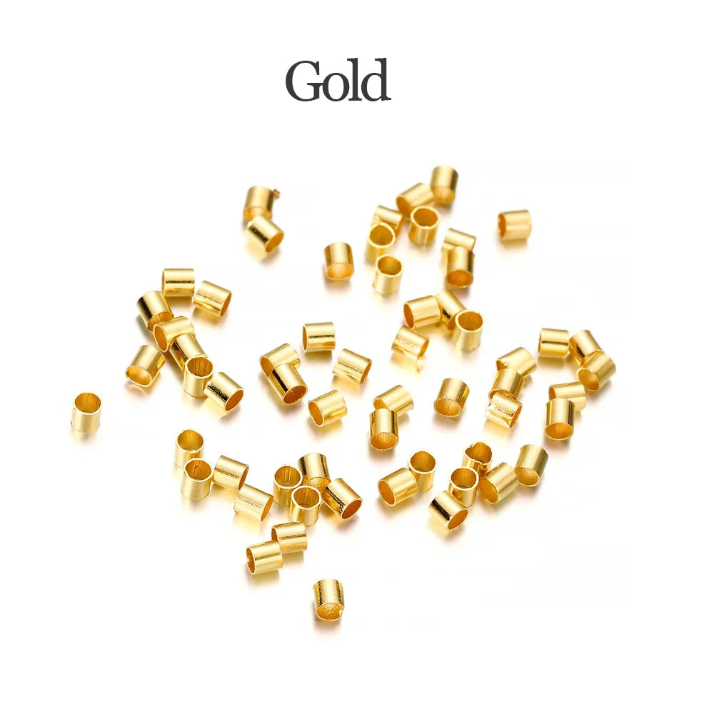 150–500pcs Gold Copper Crimp Tube Beads 150–500pcs Gold Copper Crimp Tube Beads
