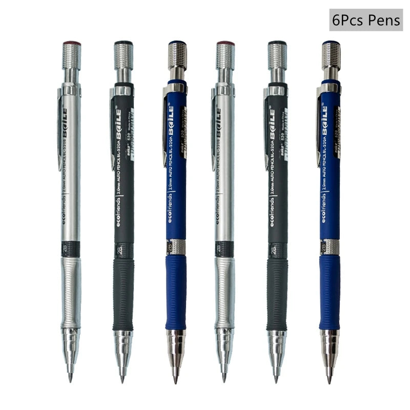 2.0mm Mechanical Pencil Set with 2B Black & Color Lead Refills 2.0mm Mechanical Pencil Set with 2B Black & Color Lead Refills