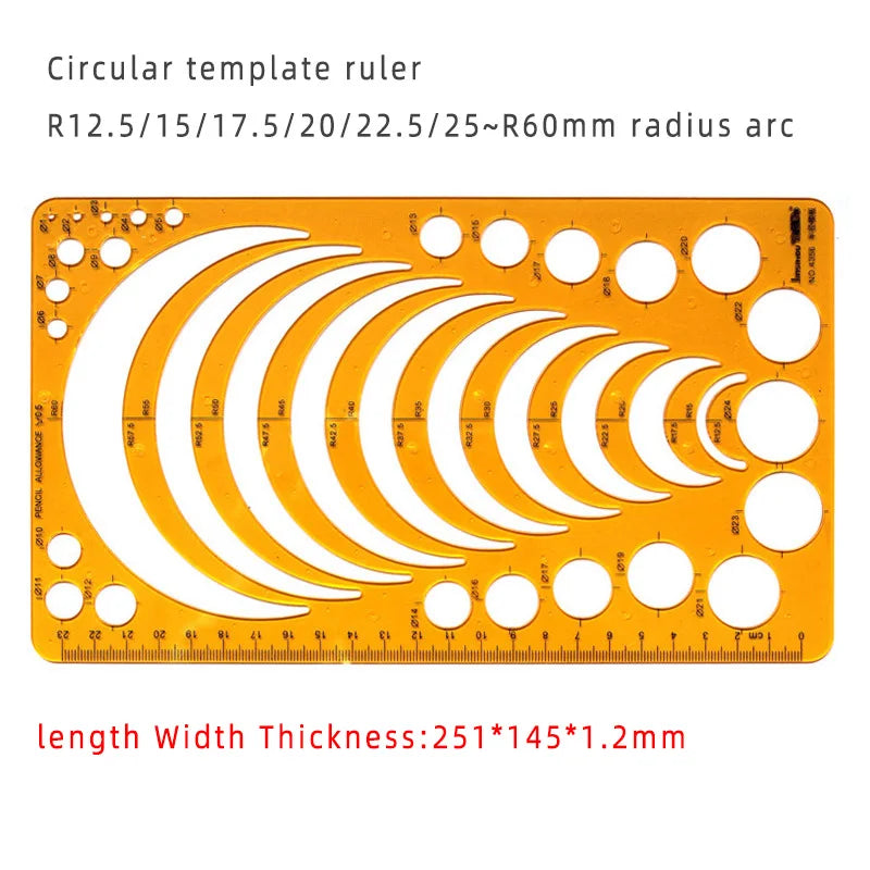 Circular & Oval Template Ruler – Durable Drafting Tool for Design & Architecture Circular & Oval Template Ruler – Durable Drafting Tool for Design & Architecture