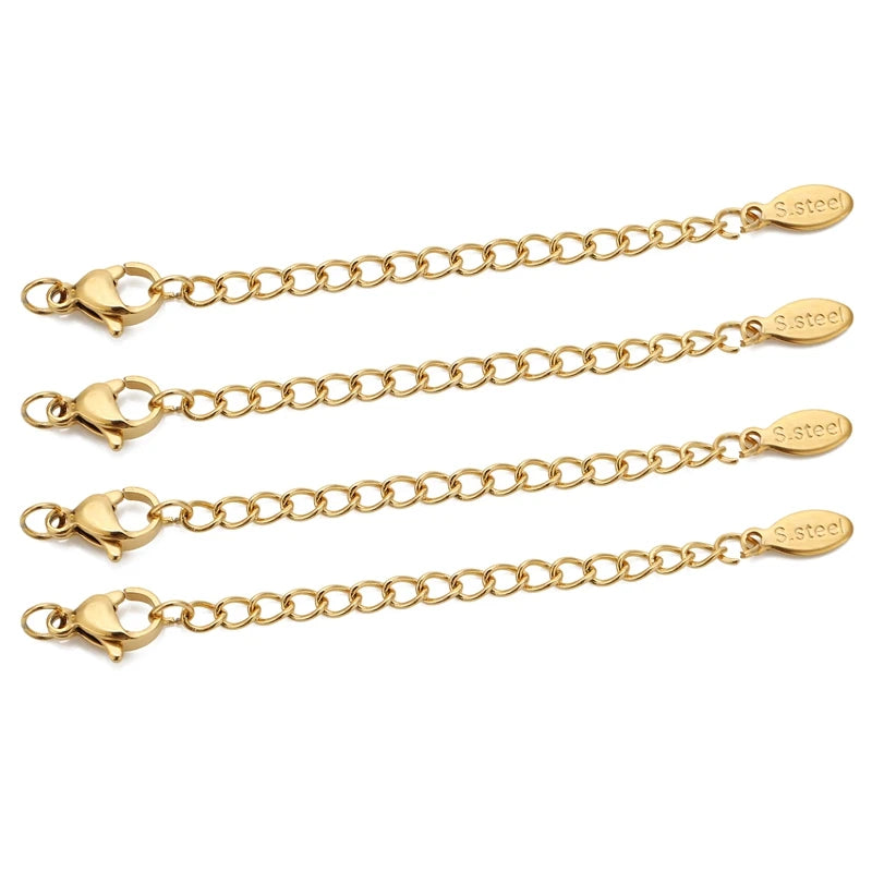 10pcs Stainless Steel Extension Chains with Lobster Clasps – DIY Jewelry Connectors 10pcs Stainless Steel Extension Chains with Lobster Clasps – DIY Jewelry Connectors