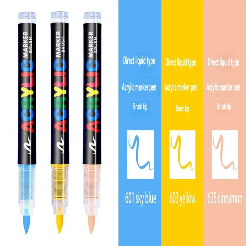 Guangna 8101 Acrylic Marker Pens – 3pcs Soft Tip, Opaque Colors Guangna 8101 Acrylic Marker Pens – 3pcs Soft Tip, Opaque Colors