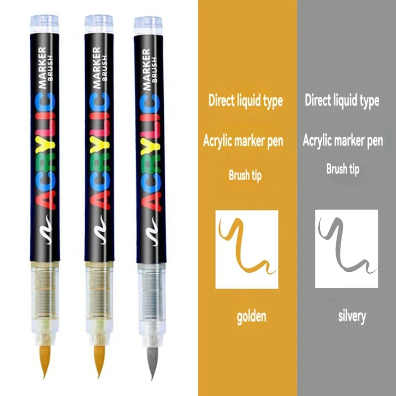 Guangna 8101 Acrylic Marker Pens – 3pcs Soft Tip, Opaque Colors Guangna 8101 Acrylic Marker Pens – 3pcs Soft Tip, Opaque Colors