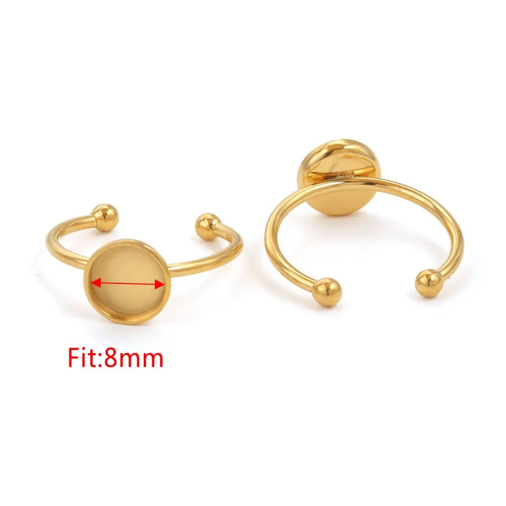 10pcs Adjustable Stainless Steel Ring Blanks 10pcs Adjustable Stainless Steel Ring Blanks
