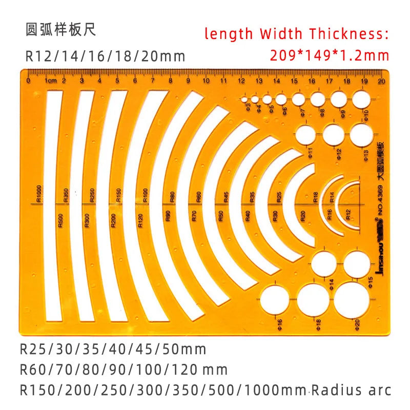 Circular & Oval Template Ruler – Durable Drafting Tool for Design & Architecture Circular & Oval Template Ruler – Durable Drafting Tool for Design & Architecture