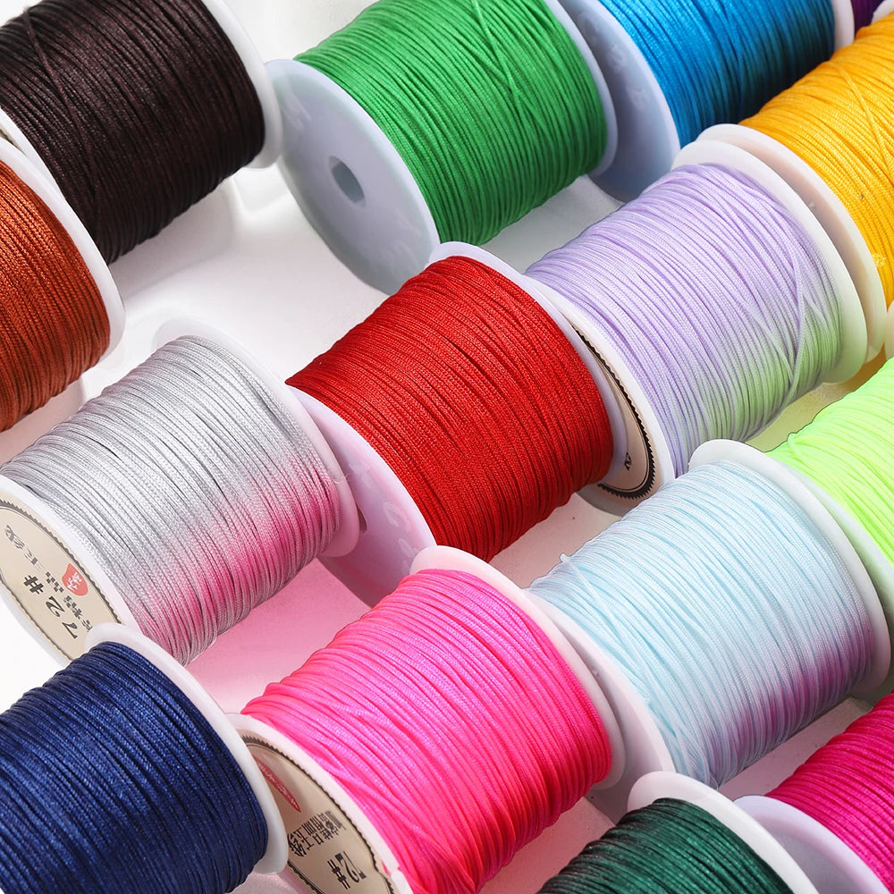 50M Nylon Chinese Knot Cord – 0.8mm Braided String for DIY Jewelry & Tassels 50M Nylon Chinese Knot Cord – 0.8mm Braided String for DIY Jewelry & Tassels