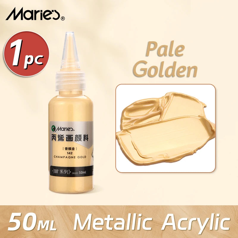 Marie's Metallic Acrylic Paint – 50ml Pearlescent Bottle Marie's Metallic Acrylic Paint – 50ml Pearlescent Bottle