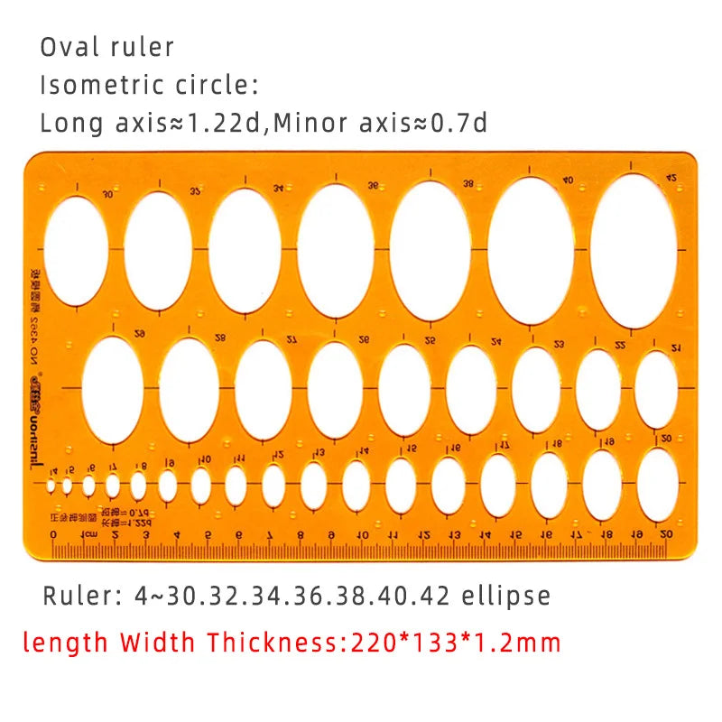 Circular & Oval Template Ruler – Durable Drafting Tool for Design & Architecture Circular & Oval Template Ruler – Durable Drafting Tool for Design & Architecture