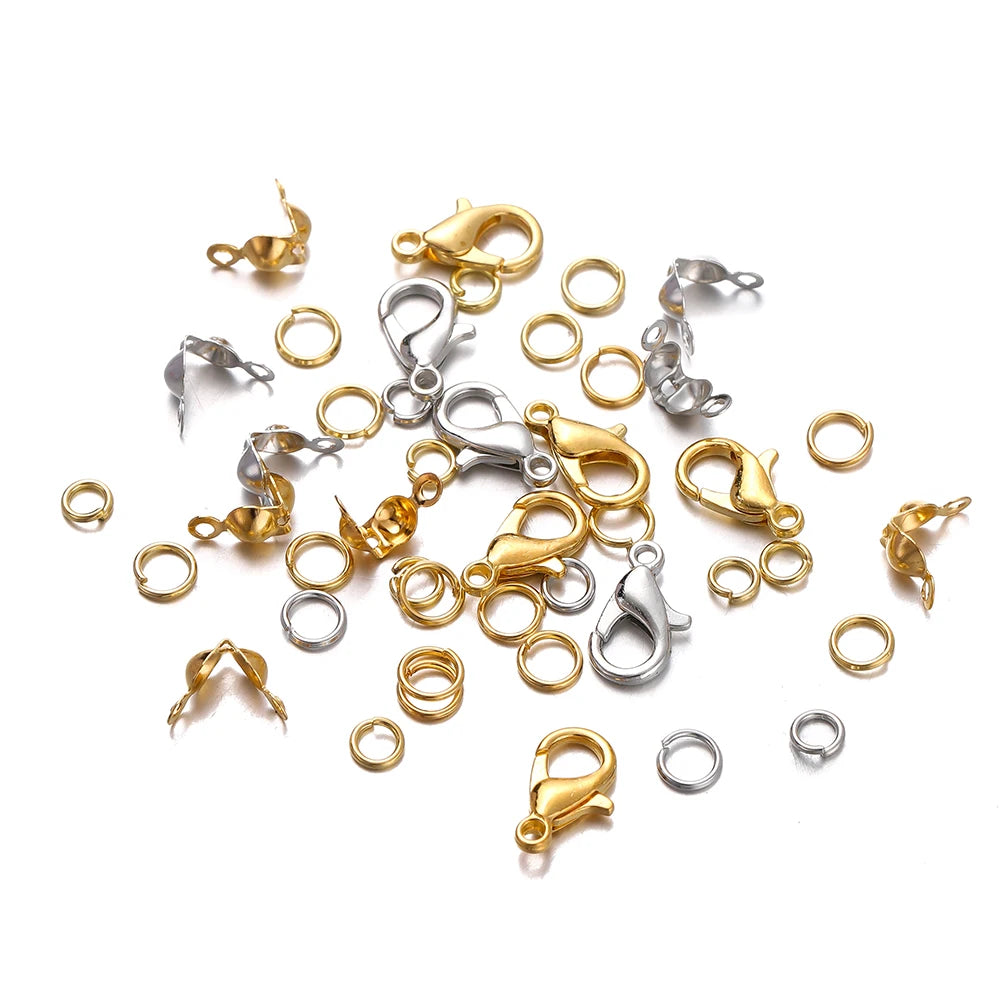 Jewelry Findings Kit – 210–400pcs Clasps, Crimps, Jump Rings & Beads Jewelry Findings Kit – 210–400pcs Clasps, Crimps, Jump Rings & Beads