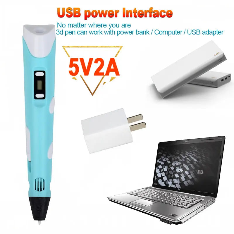 3D Printing Pen with PLA Filament & Case 3D Printing Pen with PLA Filament & Case