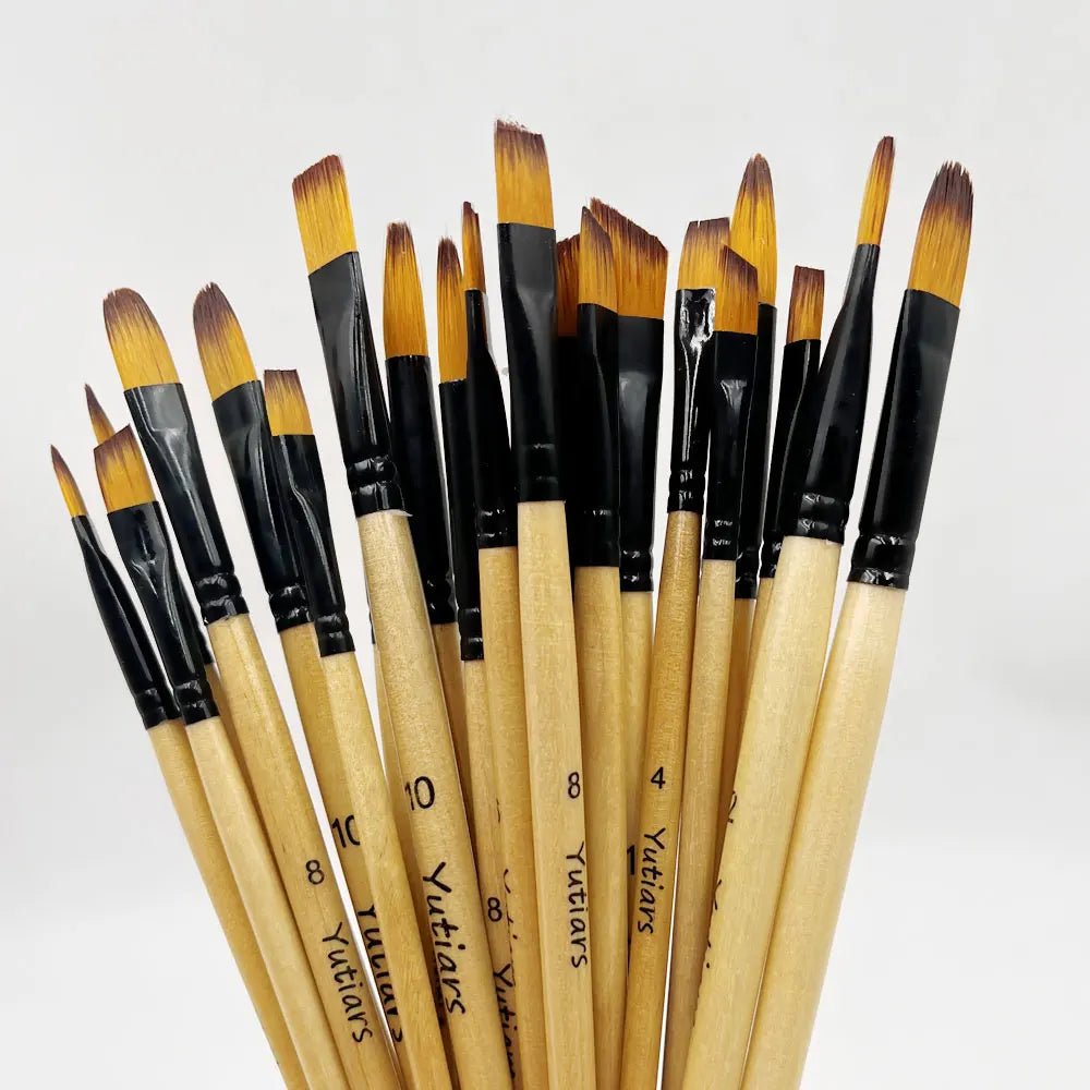 Yutiars 6pc Artist Paint Brush Set – Nylon Brushes for Watercolor, Acrylic & Oil Yutiars 6pc Artist Paint Brush Set – Nylon Brushes for Watercolor, Acrylic & Oil