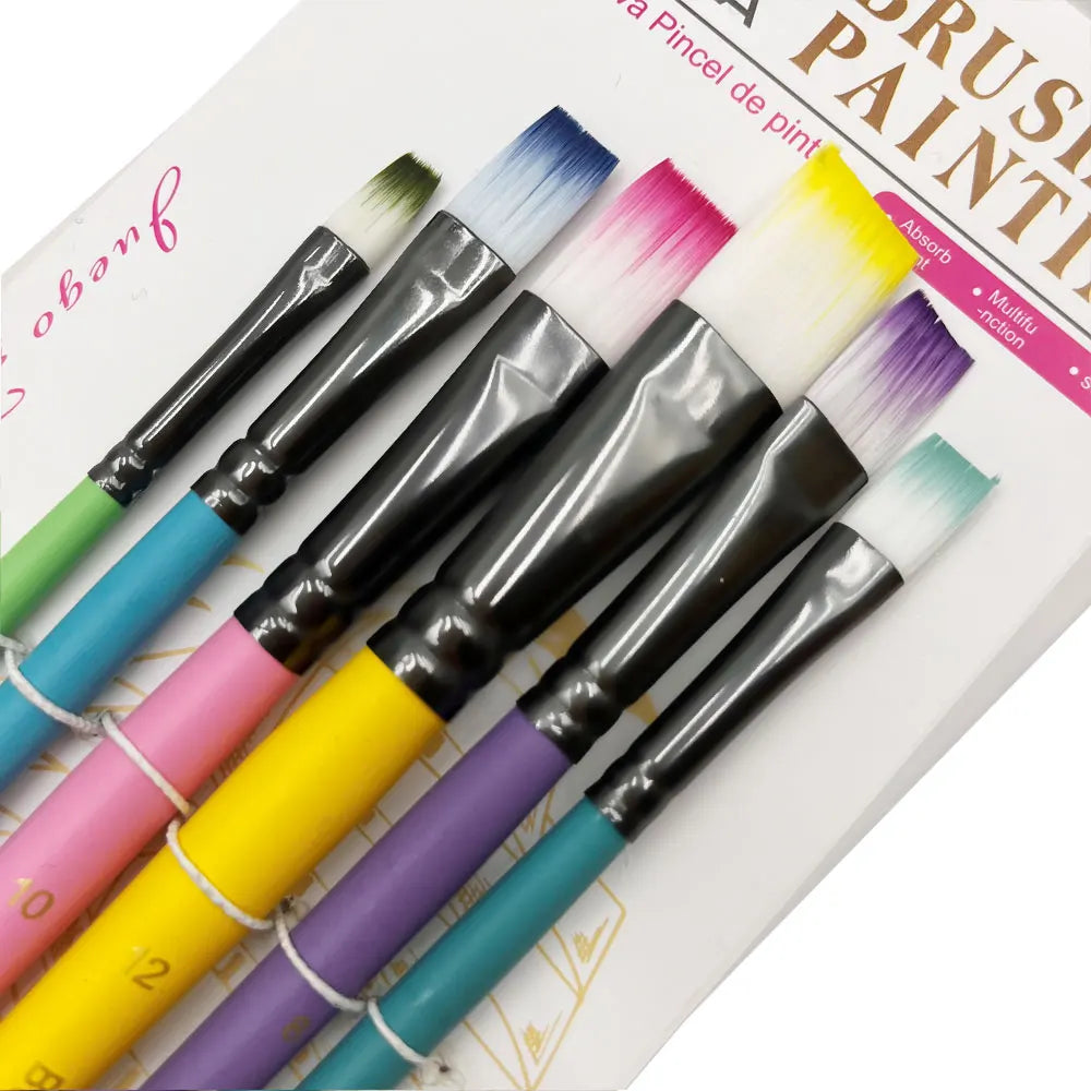 Yutiars 6pc Artist Paint Brush Set – Nylon Brushes for Watercolor, Acrylic & Oil Yutiars 6pc Artist Paint Brush Set – Nylon Brushes for Watercolor, Acrylic & Oil