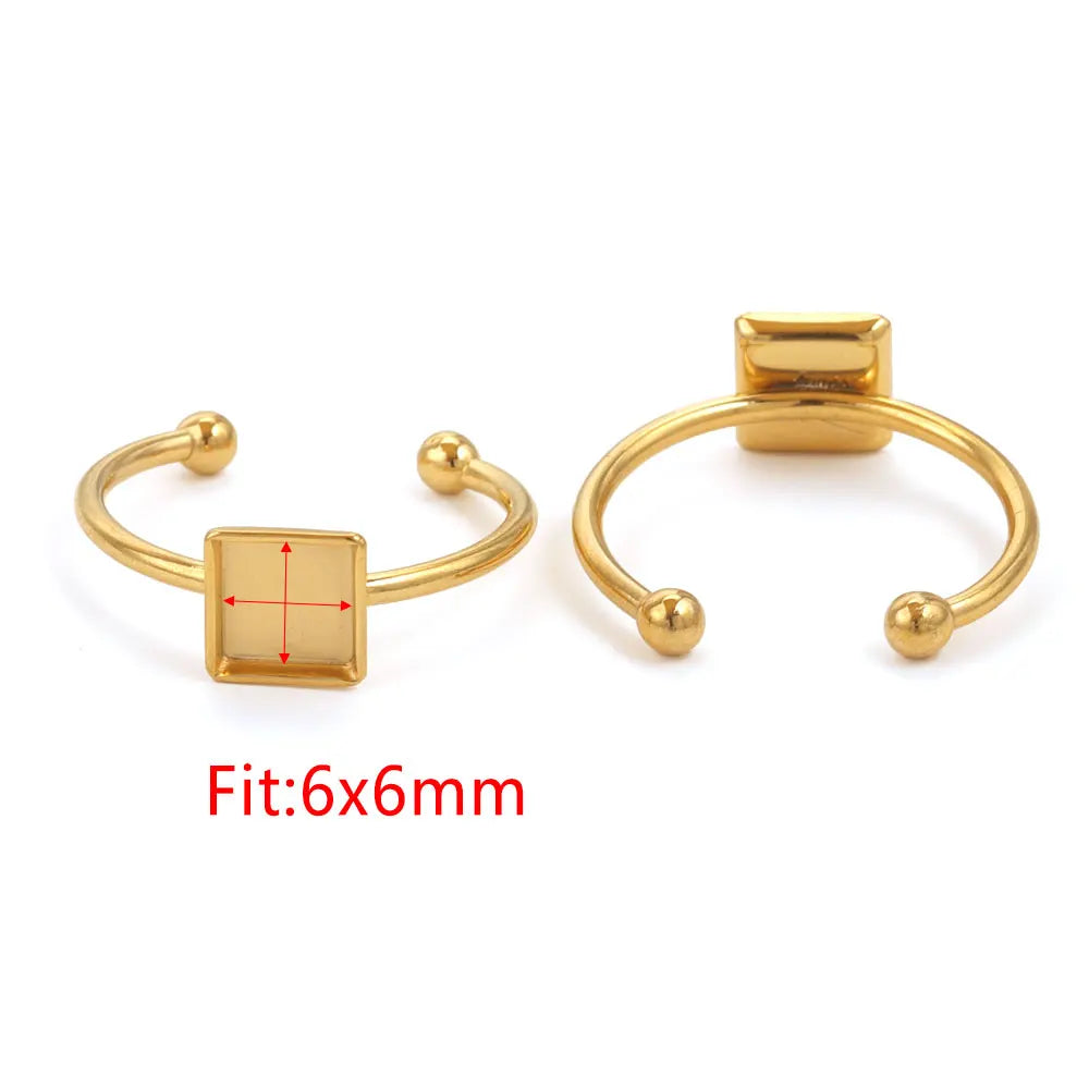 10pcs Adjustable Stainless Steel Ring Blanks 10pcs Adjustable Stainless Steel Ring Blanks