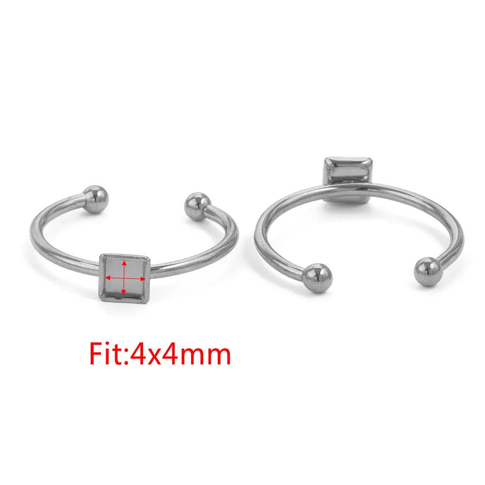 10pcs Adjustable Stainless Steel Ring Blanks 10pcs Adjustable Stainless Steel Ring Blanks