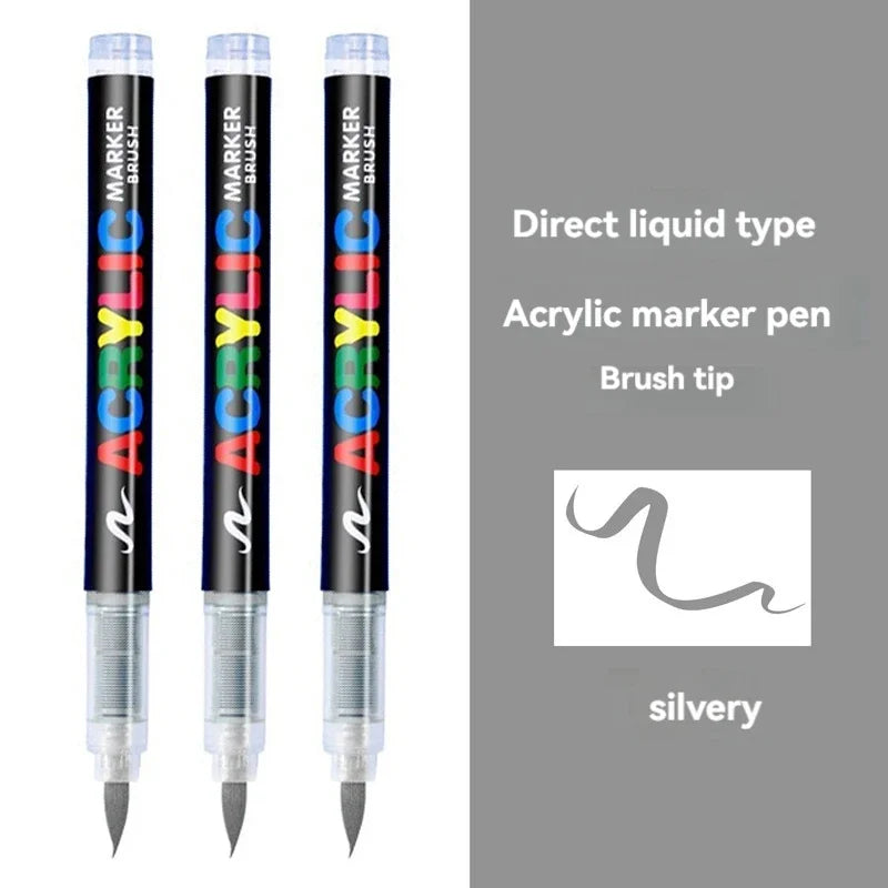 Guangna 8101 Acrylic Marker Pens – 3pcs Soft Tip, Opaque Colors Guangna 8101 Acrylic Marker Pens – 3pcs Soft Tip, Opaque Colors