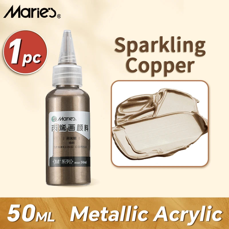 Marie's Metallic Acrylic Paint – 50ml Pearlescent Bottle Marie's Metallic Acrylic Paint – 50ml Pearlescent Bottle