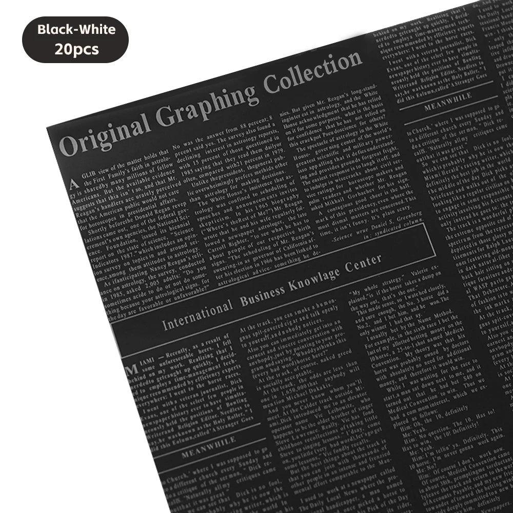 20 Sheets Vintage English Newspaper Floral Gift Wrap Paper 20 Sheets Vintage English Newspaper Floral Gift Wrap Paper