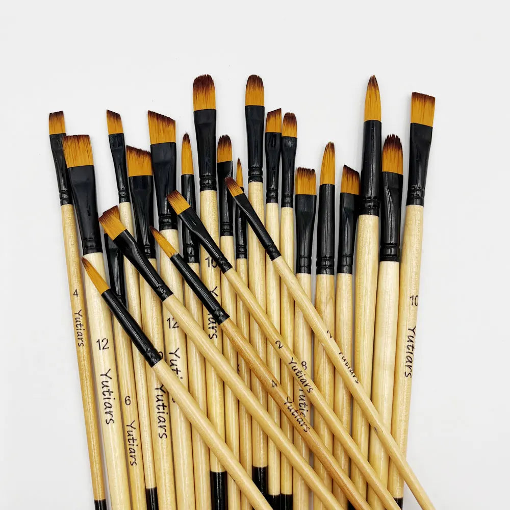 Yutiars 6pc Artist Paint Brush Set – Nylon Brushes for Watercolor, Acrylic & Oil Yutiars 6pc Artist Paint Brush Set – Nylon Brushes for Watercolor, Acrylic & Oil