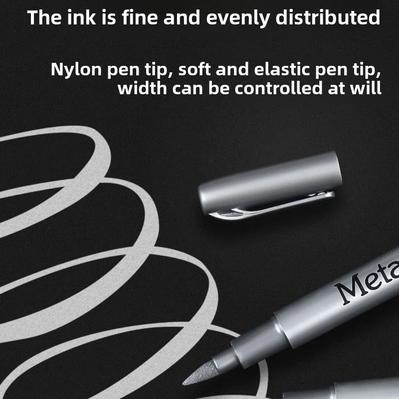 Metallic Permanent Marker Pens – 4/6pcs Gold & Silver for DIY Crafts Metallic Permanent Marker Pens – 4/6pcs Gold & Silver for DIY Crafts