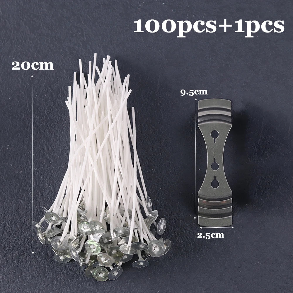 Pre-Waxed Cotton Candle Wicks – 2.6–20cm with Sustainer Tabs (Smokeless) Pre-Waxed Cotton Candle Wicks – 2.6–20cm with Sustainer Tabs (Smokeless)