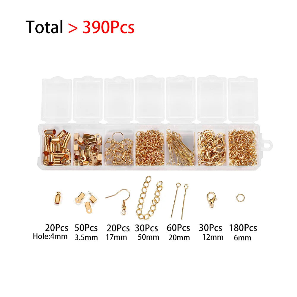 Jewelry Findings Kit – 210–400pcs Clasps, Crimps, Jump Rings & Beads Jewelry Findings Kit – 210–400pcs Clasps, Crimps, Jump Rings & Beads