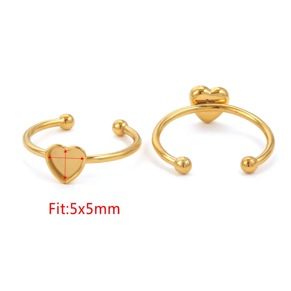10pcs Adjustable Stainless Steel Ring Blanks 10pcs Adjustable Stainless Steel Ring Blanks