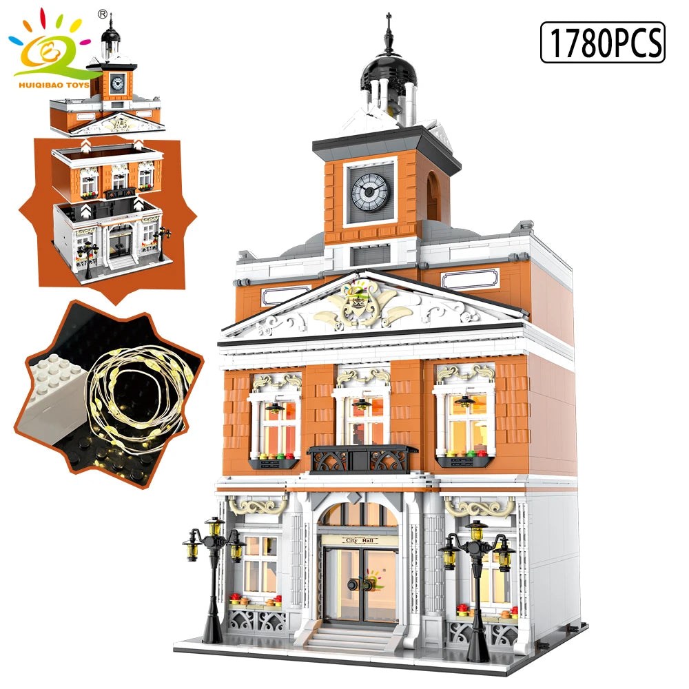 HUIQIBAO MOC City Coffee Shop Building Blocks HUIQIBAO MOC City Coffee Shop Building Blocks