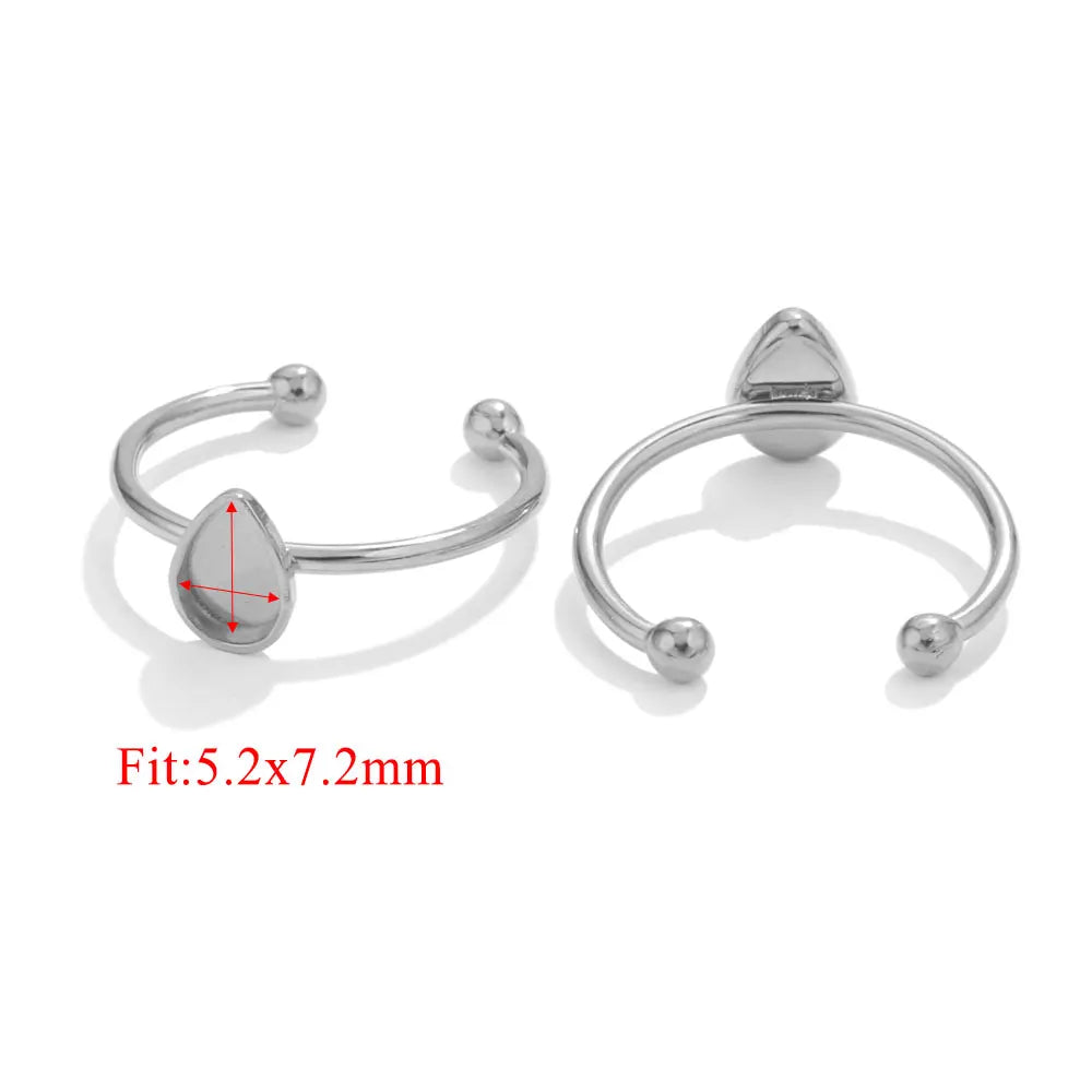 10pcs Adjustable Stainless Steel Ring Blanks 10pcs Adjustable Stainless Steel Ring Blanks