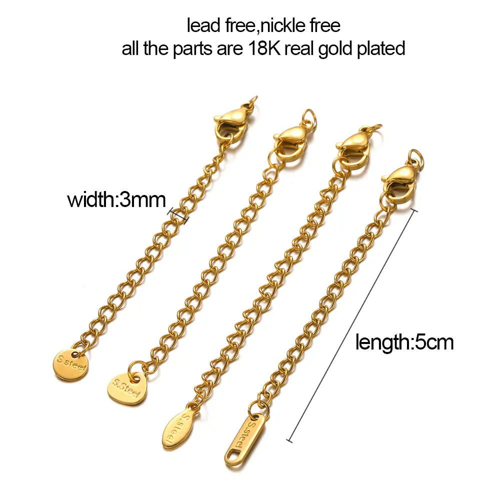 10pcs Stainless Steel Extension Chains with Lobster Clasps – DIY Jewelry Connectors 10pcs Stainless Steel Extension Chains with Lobster Clasps – DIY Jewelry Connectors