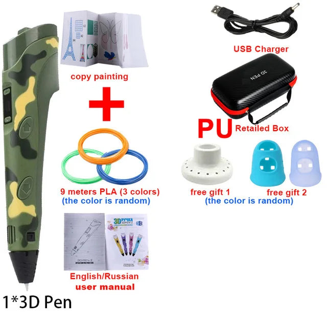 3D Printing Pen with PLA Filament & Case 3D Printing Pen with PLA Filament & Case