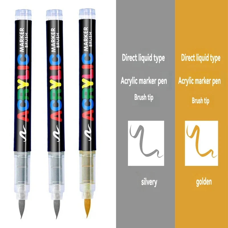 Guangna 8101 Acrylic Marker Pens – 3pcs Soft Tip, Opaque Colors Guangna 8101 Acrylic Marker Pens – 3pcs Soft Tip, Opaque Colors