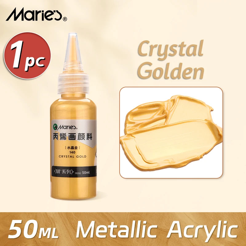 Marie's Metallic Acrylic Paint – 50ml Pearlescent Bottle Marie's Metallic Acrylic Paint – 50ml Pearlescent Bottle