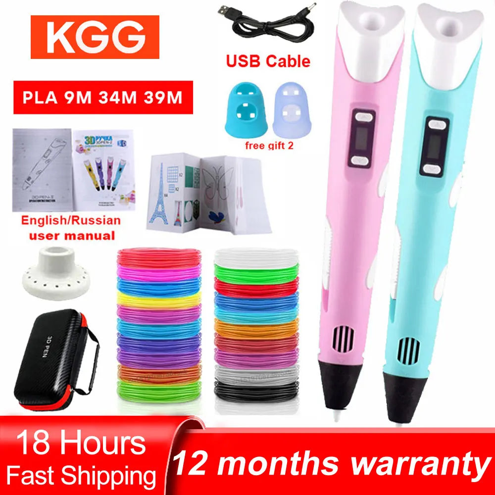 3D Printing Pen with PLA Filament & Case 3D Printing Pen with PLA Filament & Case