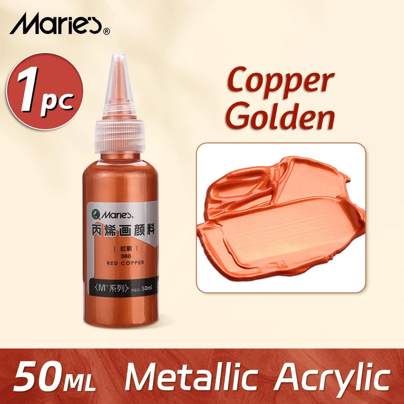 Marie's Metallic Acrylic Paint – 50ml Pearlescent Bottle Marie's Metallic Acrylic Paint – 50ml Pearlescent Bottle