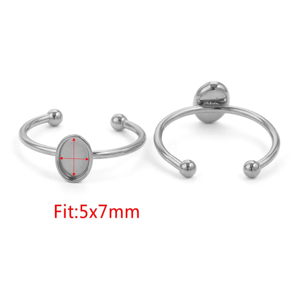 10pcs Adjustable Stainless Steel Ring Blanks 10pcs Adjustable Stainless Steel Ring Blanks