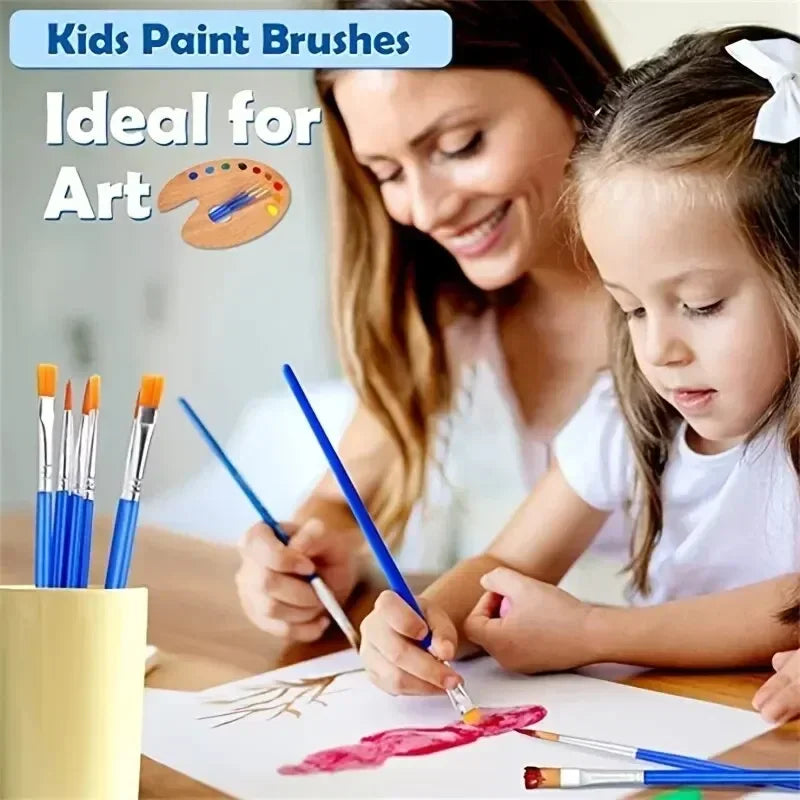 Kids’ Paint Brush Set – 5 to 200pcs, Flat/Round/Pointed Tips Kids’ Paint Brush Set – 5 to 200pcs, Flat/Round/Pointed Tips