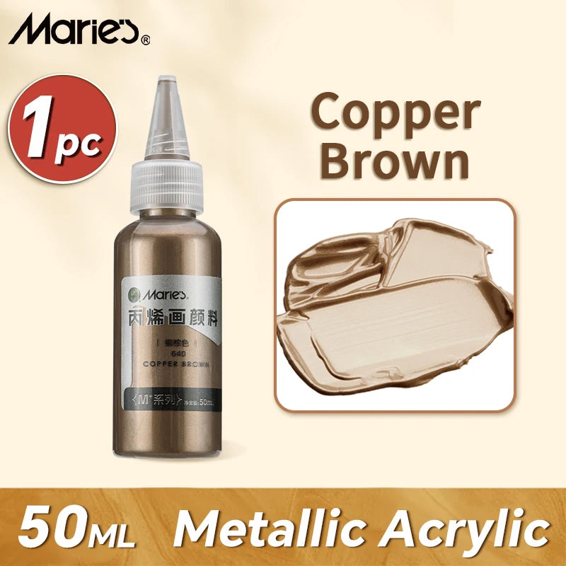 Marie's Metallic Acrylic Paint – 50ml Pearlescent Bottle Marie's Metallic Acrylic Paint – 50ml Pearlescent Bottle
