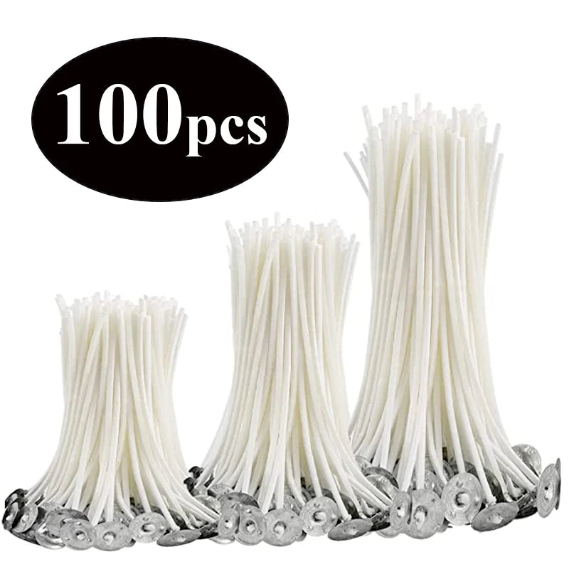 Pre-Waxed Cotton Candle Wicks – 2.6–20cm with Sustainer Tabs (Smokeless) Pre-Waxed Cotton Candle Wicks – 2.6–20cm with Sustainer Tabs (Smokeless)
