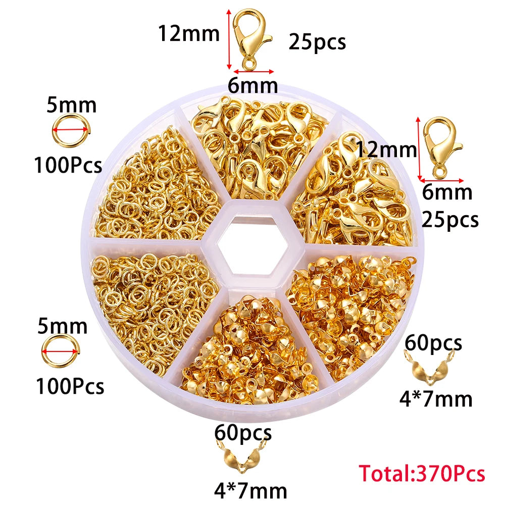 Jewelry Findings Kit – 210–400pcs Clasps, Crimps, Jump Rings & Beads Jewelry Findings Kit – 210–400pcs Clasps, Crimps, Jump Rings & Beads