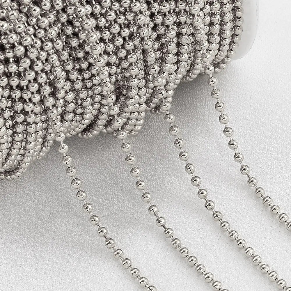 2m No-Fade Stainless Steel Chain – Gold Beaded Chain for DIY Jewelry 2m No-Fade Stainless Steel Chain – Gold Beaded Chain for DIY Jewelry