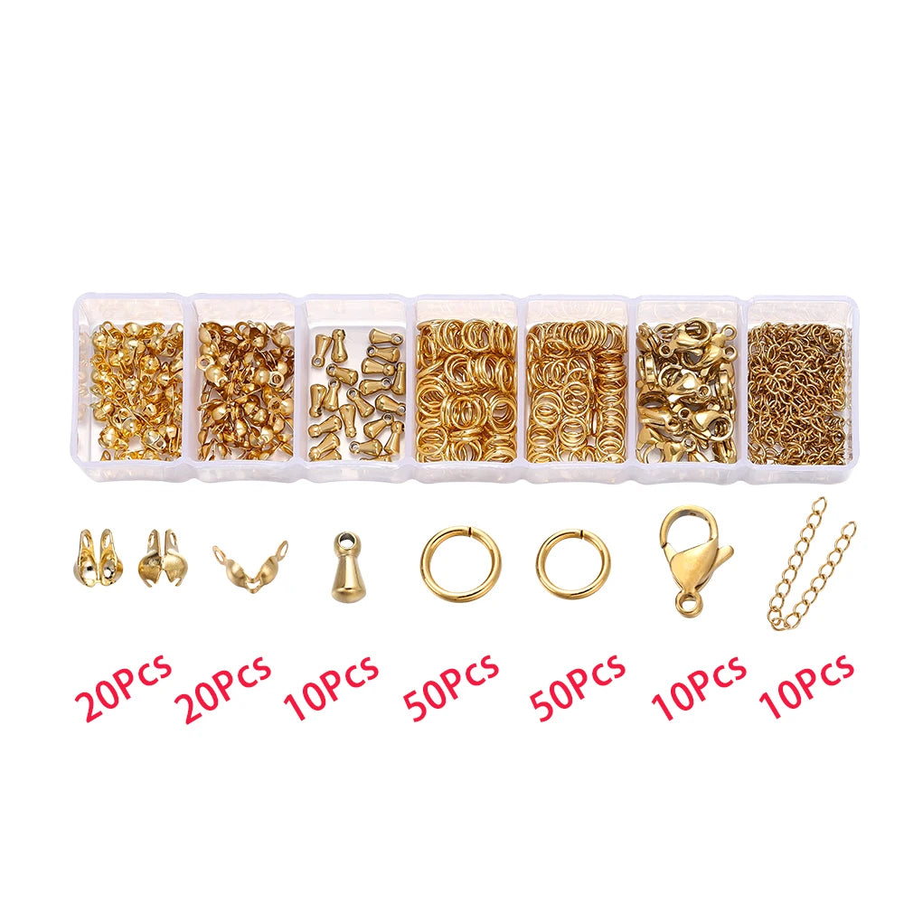 Jewelry Findings Kit – 210–400pcs Clasps, Crimps, Jump Rings & Beads Jewelry Findings Kit – 210–400pcs Clasps, Crimps, Jump Rings & Beads